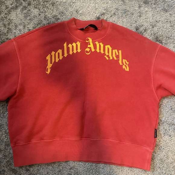 Palm Angels Red/Pink Yellow Crewneck Sweater - Picture 2 of 12